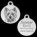West Highland White Terrier Engraved 31mm Large Round Pet Dog ID Tag